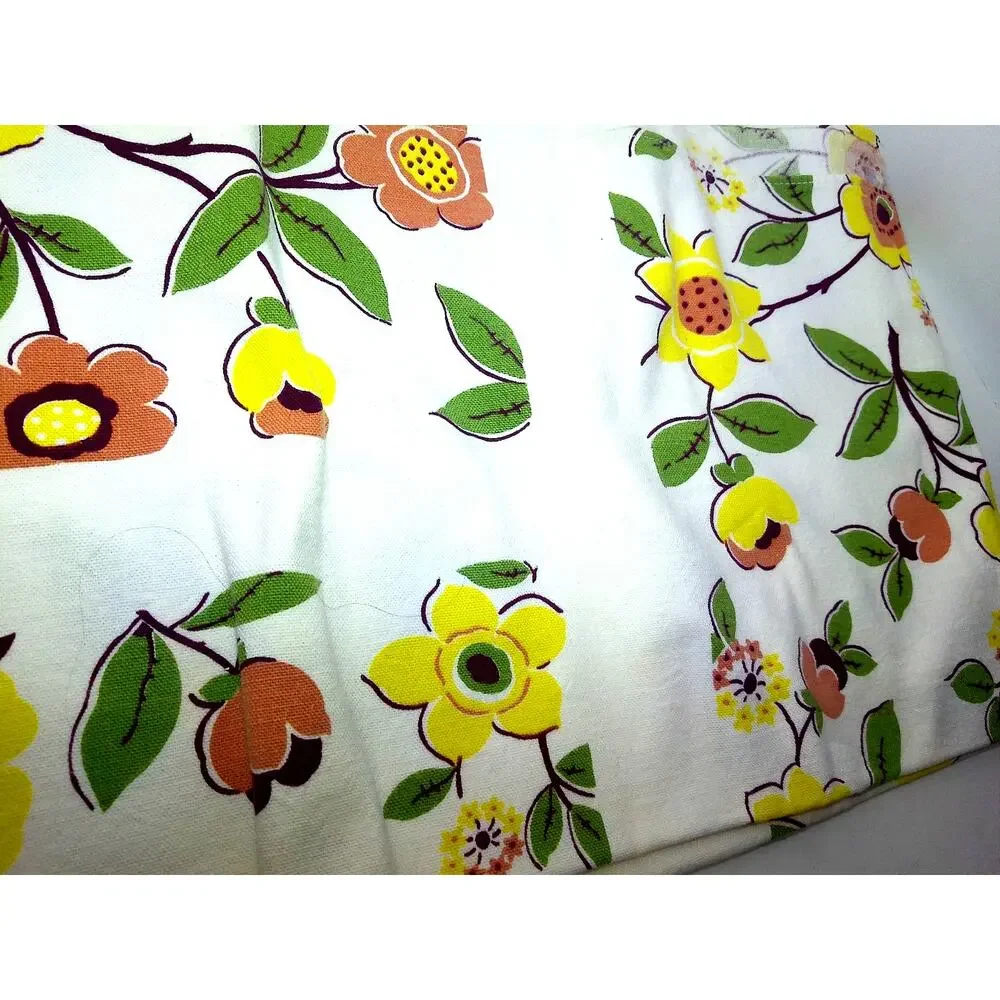 VTG 1950s Startex Starfield Floral Tablecloth Retro Boho Flowers 54x47 Cutter